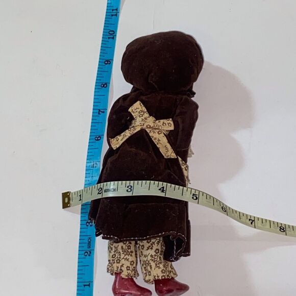 VTG,Russ Jessica Handmade Doll Ceramic Collectible with Brown Dress & Red Shoes - Picture 2 of 8